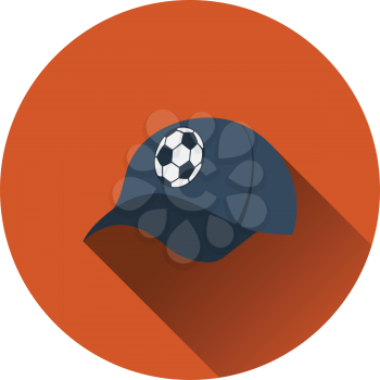 Football fans cap icon. Flat color design. Vector illustration.