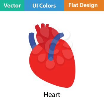 Human heart icon. Flat design. Vector illustration.