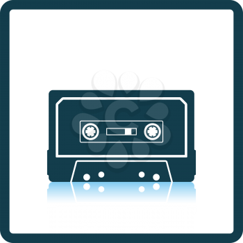 Audio cassette  icon. Shadow reflection design. Vector illustration.