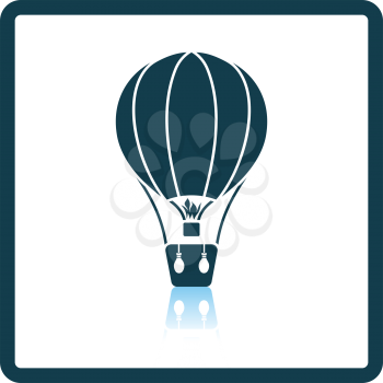 Hot air balloon icon. Shadow reflection design. Vector illustration.
