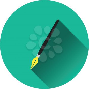 Fountain pen icon. Flat color design. Vector illustration.