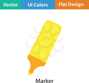 Marker icon. Flat color design. Vector illustration.
