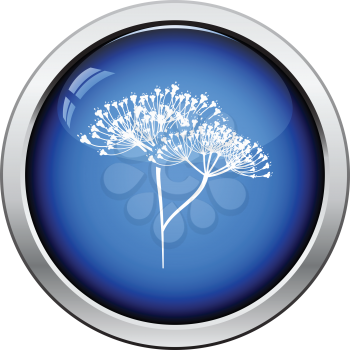 Dill  icon. Glossy button design. Vector illustration.