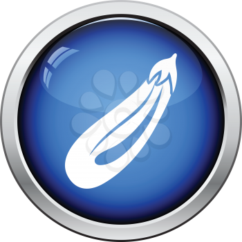 Eggplant  icon. Glossy button design. Vector illustration.