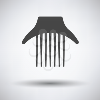 Comb icon on gray background, round shadow. Vector illustration.