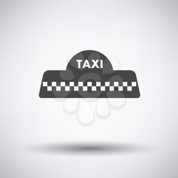 Taxi roof icon on gray background, round shadow. Vector illustration.