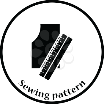 Sewing pattern icon. Thin circle design. Vector illustration.