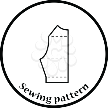 Sewing pattern icon. Thin circle design. Vector illustration.