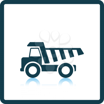 Icon of tipper. Shadow reflection design. Vector illustration.