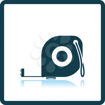 Icon of constriction tape measure. Shadow reflection design. Vector illustration.