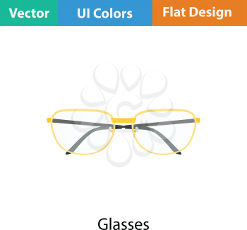 Glasses icon. Flat color design. Vector illustration.