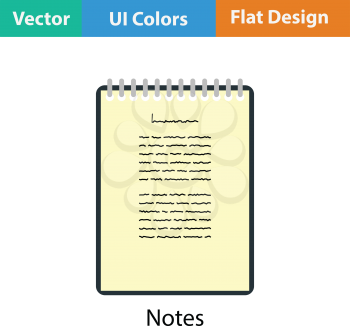 Binder notebook icon. Flat color design. Vector illustration.