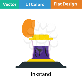 Inkstand icon. Flat color design. Vector illustration.