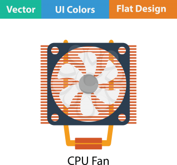 CPU Fan icon. Flat color design. Vector illustration.