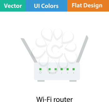 Wi-Fi router icon. Flat color design. Vector illustration.