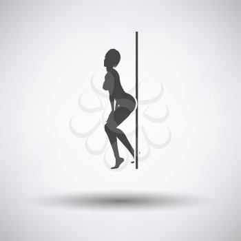 Stripper night club icon on gray background, round shadow. Vector illustration.