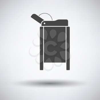 Baby swaddle table icon on gray background, round shadow. Vector illustration.
