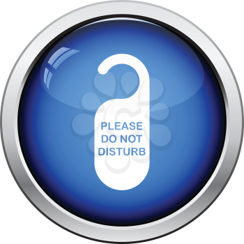 Don't disturb tag icon. Glossy button design. Vector illustration.