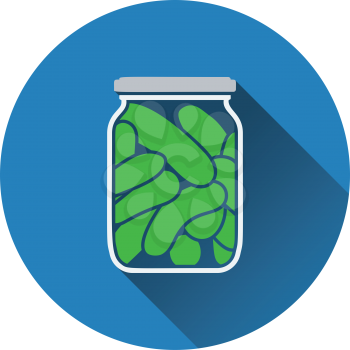 Canned cucumbers icon. Flat color design. Vector illustration.