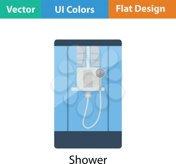 Shower icon. Flat color design. Vector illustration.