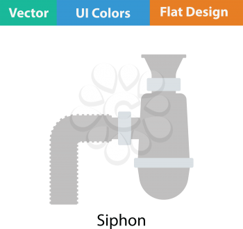 Bathroom siphon icon. Flat color design. Vector illustration.