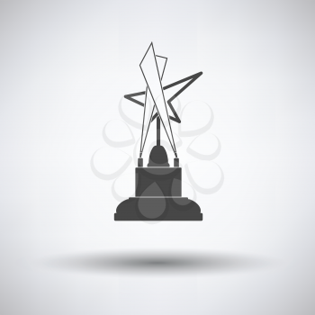 Cinema award icon on gray background, round shadow. Vector illustration.