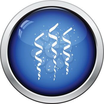Party serpentine icon. Glossy button design. Vector illustration.