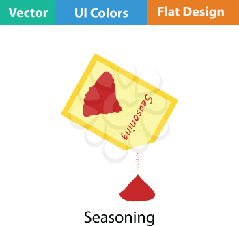 Seasoning package icon. Flat color design. Vector illustration.