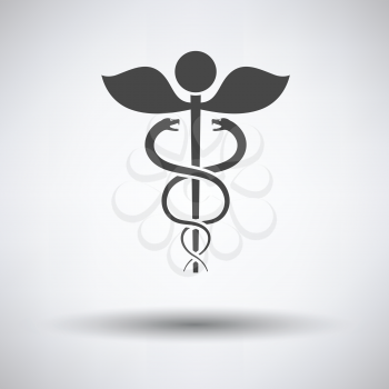 Medicine sign icon on gray background, round shadow. Vector illustration.