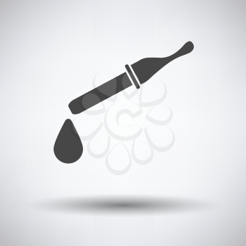 Dropper icon on gray background, round shadow. Vector illustration.