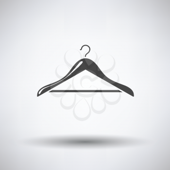 Cloth hanger icon on gray background, round shadow. Vector illustration.