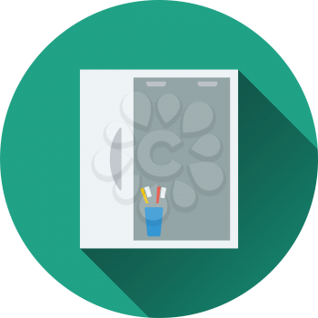 Bathroom mirror icon. Flat color design. Vector illustration.