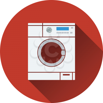 Washing machine icon. Flat color design. Vector illustration.