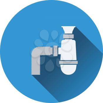 Bathroom siphon icon. Flat color design. Vector illustration.