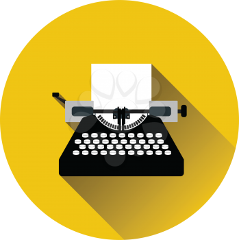 Typewriter icon. Flat color design. Vector illustration.