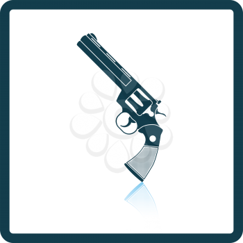 Revolver gun icon. Shadow reflection design. Vector illustration.