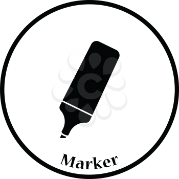 Marker icon. Thin circle design. Vector illustration.