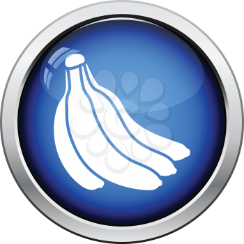 Icon of Banana. Glossy button design. Vector illustration.