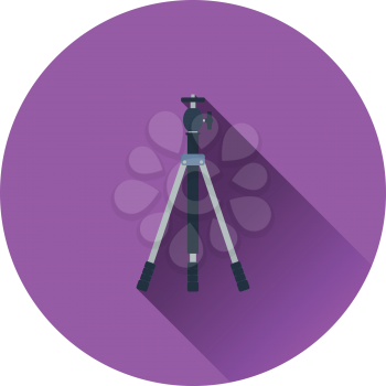 Icon of photo tripod. Flat color design. Vector illustration.