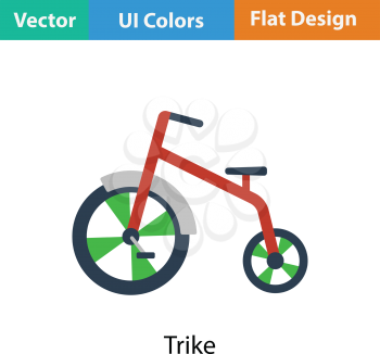 Baby trike icon. Flat color design. Vector illustration.