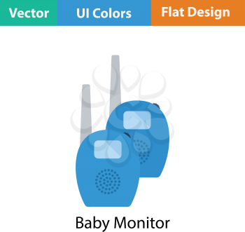 Baby radio monitor icon. Flat color design. Vector illustration.