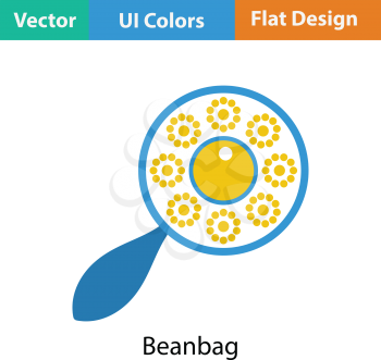 Beanbag icon. Flat color design. Vector illustration.