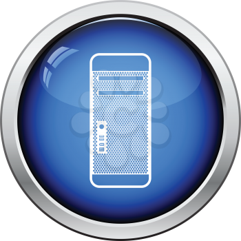 System unit icon. Glossy button design. Vector illustration.