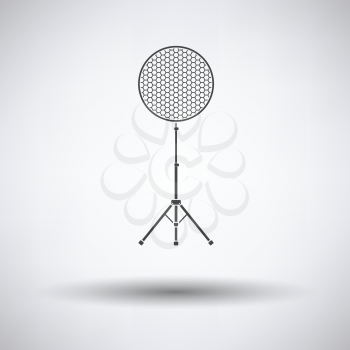 Icon of beauty dish flash on gray background, round shadow. Vector illustration.