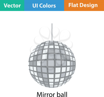 Party disco sphere icon. Flat color design. Vector illustration.
