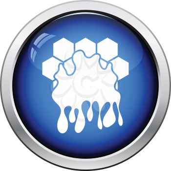 Honey icon. Glossy button design. Vector illustration.