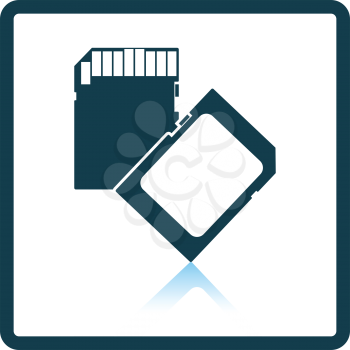 Memory card icon. Shadow reflection design. Vector illustration.