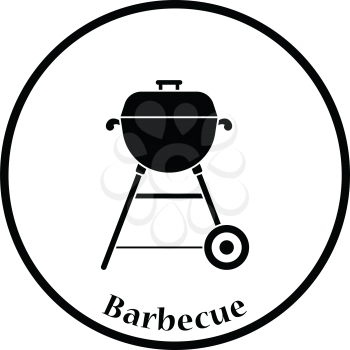 Barbecue  icon. Thin circle design. Vector illustration.