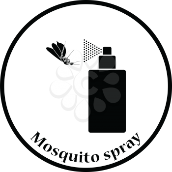 Mosquito spray icon. Thin circle design. Vector illustration.