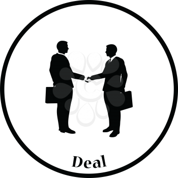 Icon of Meeting businessmen. Thin circle design. Vector illustration.